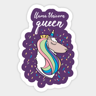 Llama Unicorn Queen Sticker